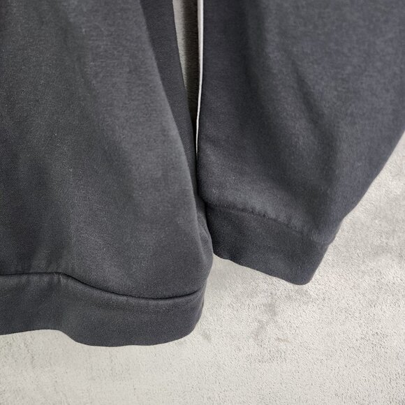 Mens Black Adidas Hoodie Sweatshirt Long Sleeves w/ White Stripes Size XL - Picture 5 of 10